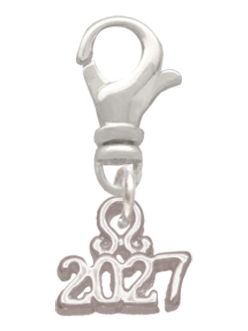 3 Merry Monkeys Silvertone Mini Year 2027 - Clip on Charm