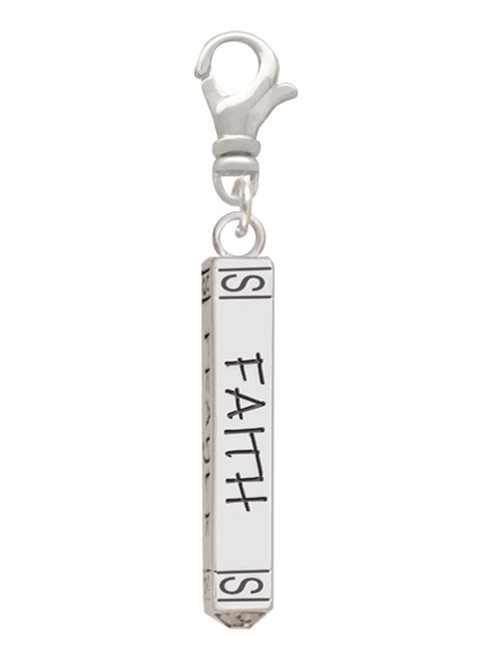 3 Merry Monkeys Believe Faith Prayer Hope Bar - Clip on Charm