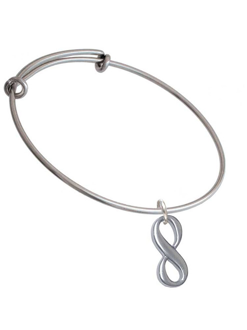3 Merry Monkeys Stainless Steel Infinity Sign - Charm Bangle Bracelet