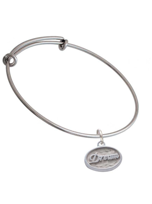 3 Merry Monkeys Silvertone Dream - Oval Seal - Charm Bangle Bracelet