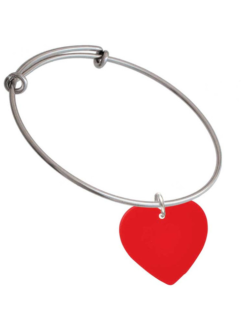 3 Merry Monkeys Acrylic 1" Red Heart - Charm Bangle Bracelet