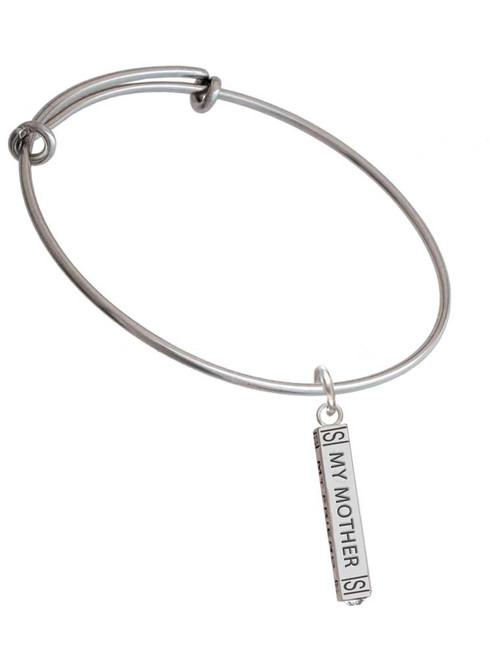 3 Merry Monkeys Silvertone Always My Mother Bar - Charm Bangle Bracelet
