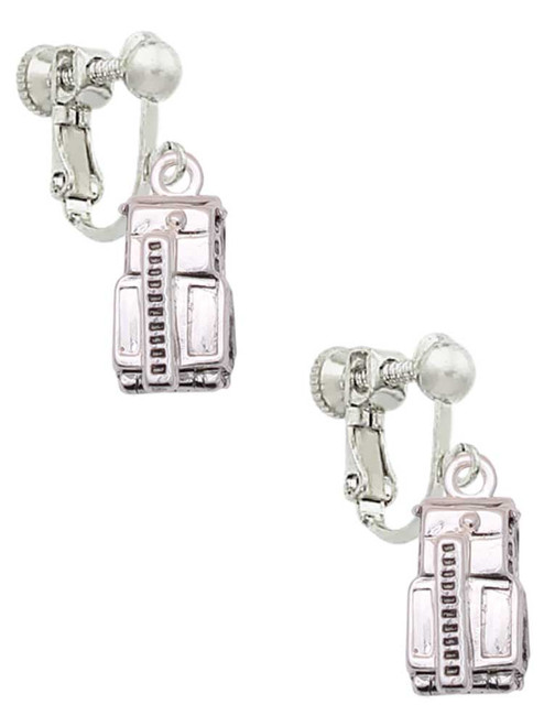 3 Merry Monkeys Silvertone 3-D Fire Engine - Clip On Earrings