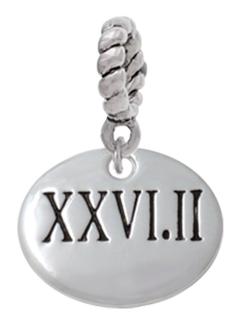 Marathon Roman Numeral Rope Charm Bead Dangle
