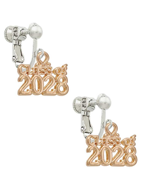 3 Merry Monkeys Goldtone Class of 2028 - Clip On Earrings