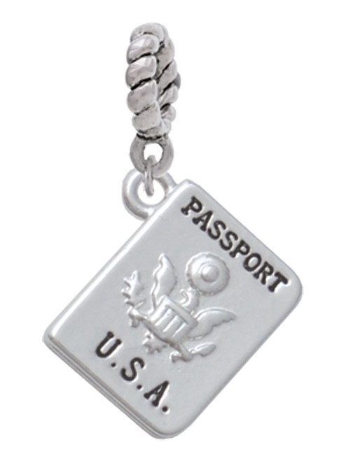 U.S. Passport Rope Charm Bead Dangle