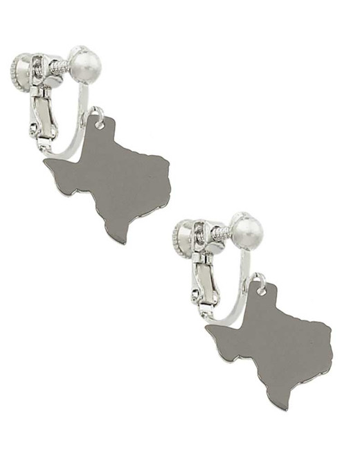 3 Merry Monkeys Stainless Steel Texas Shape - Clip On Earrings