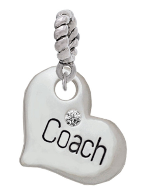 Large ''Coach'' Heart Rope Charm Bead Dangle
