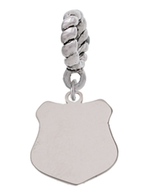 3 Merry Monkeys Stainless Steel Police Badge - Rope Charm Bead Dangle
