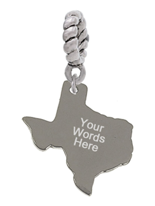 3 Merry Monkeys Stainless Steel Custom Engraved Texas - Rope Charm Bead Dangle