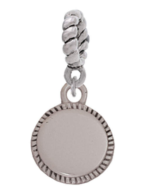 3 Merry Monkeys Stainless Steel 12mm Disc with Flange - Rope Charm Bead Dangle