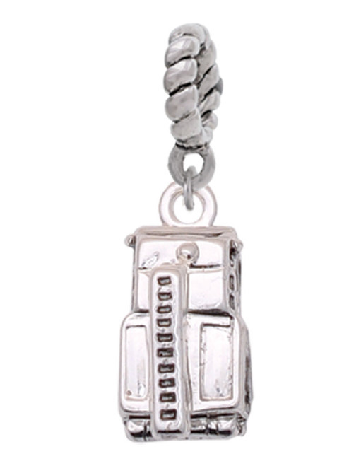 3 Merry Monkeys Silvertone 3-D Fire Engine - Rope Charm Bead Dangle