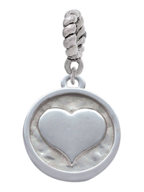 3 Merry Monkeys Silvertone Smooth Heart - Round Seal - Rope Charm Bead Dangle