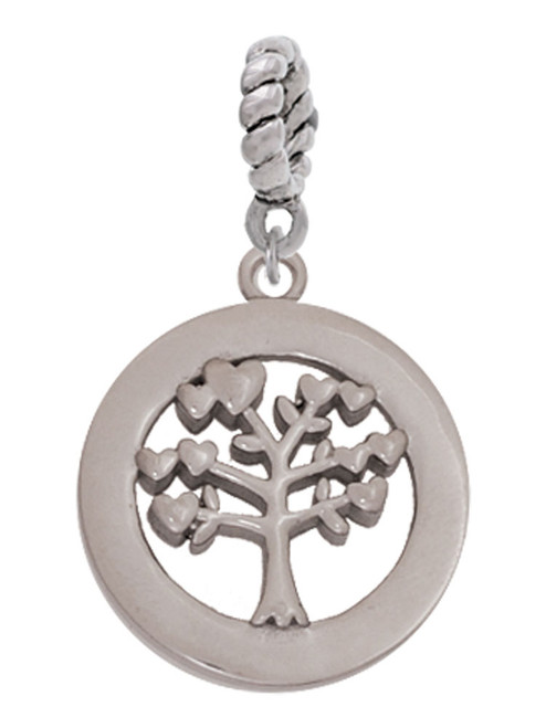 3 Merry Monkeys Stainless Steel Tree of Life in Eternity Circle - Rope Charm Bead Dangle