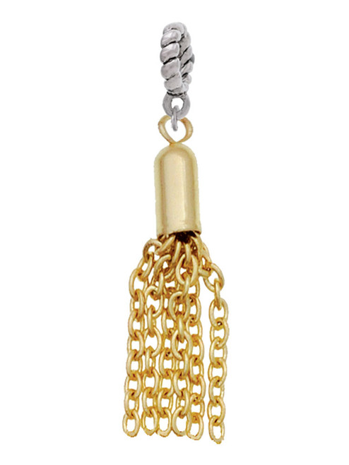 3 Merry Monkeys Goldtone Small Tassel - Rope Charm Bead Dangle