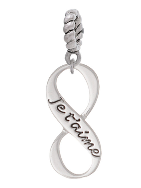 Je T'aime Infinity Sign Rope Charm Bead Dangle