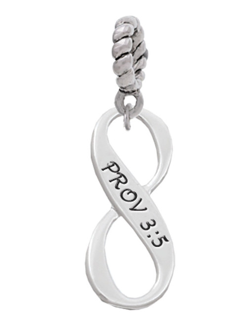 Proverbs 3:5 Infinity Sign Rope Charm Bead Dangle