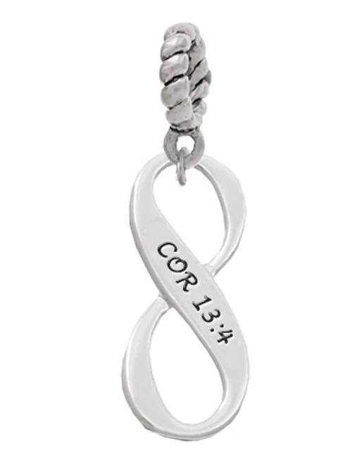 1 Corinthians 13:4 Infinity Sign Rope Charm Bead Dangle