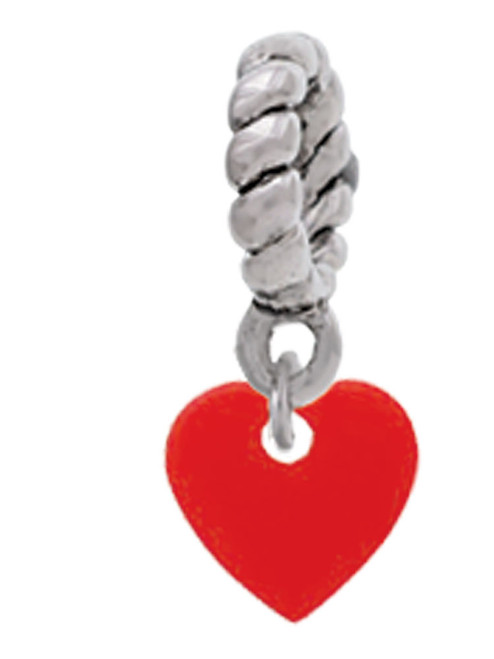 Acrylic 5/16" Red Heart Rope Charm Bead Dangle