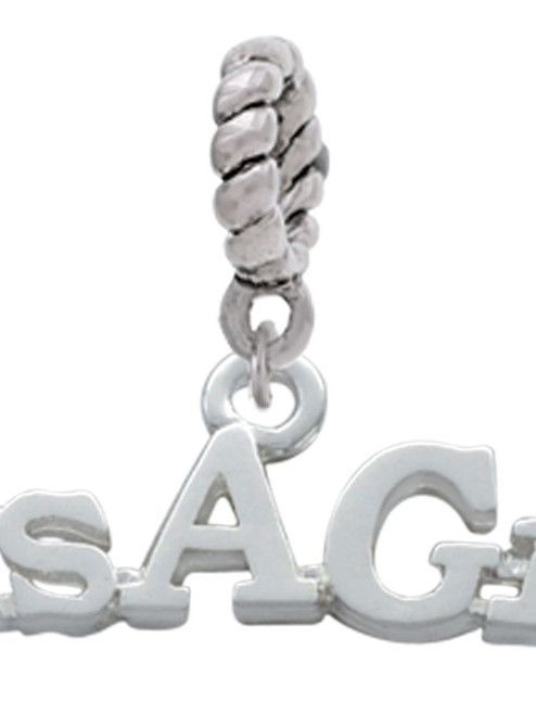 Large ''It's a Girl'' Rope Charm Bead Dangle