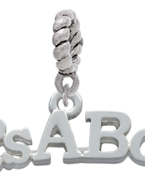 Large ''It's a Boy'' Rope Charm Bead Dangle