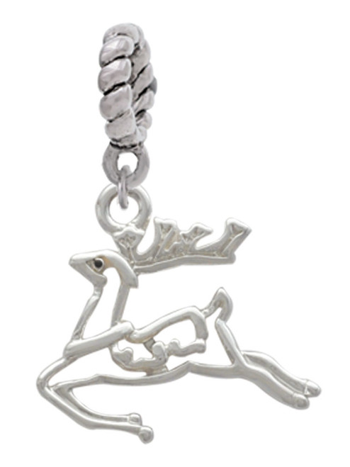 2-D Reindeer Rope Charm Bead Dangle