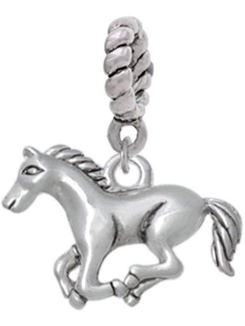 Running Horse - 2 Sided Rope Charm Bead Dangle