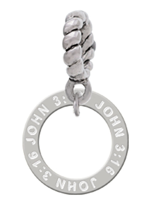 John 3:16 Eternity Ring Rope Charm Bead Dangle