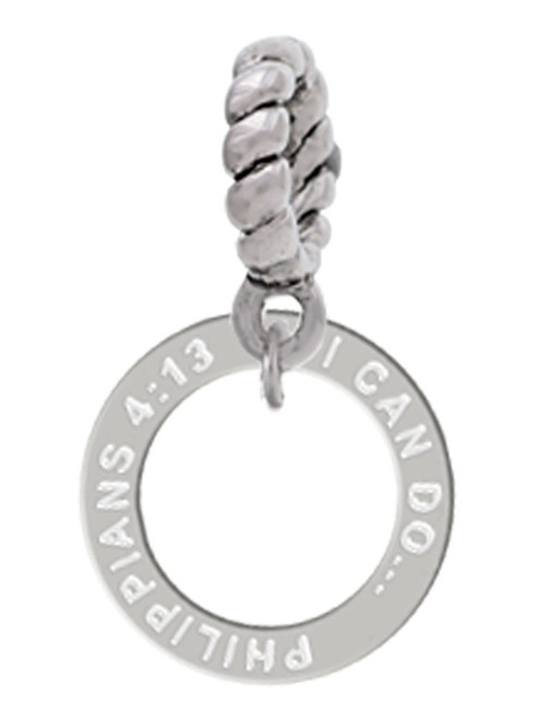 Philippians 4:13 Eternity Ring Rope Charm Bead Dangle