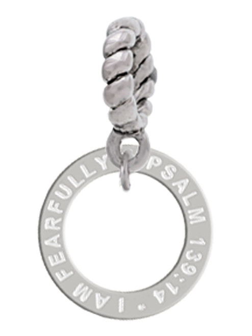 Psalm 139:14 Eternity Ring Rope Charm Bead Dangle