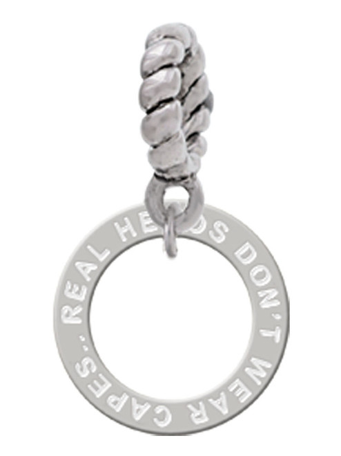 Real Heroes Teach Eternity Ring Rope Charm Bead Dangle