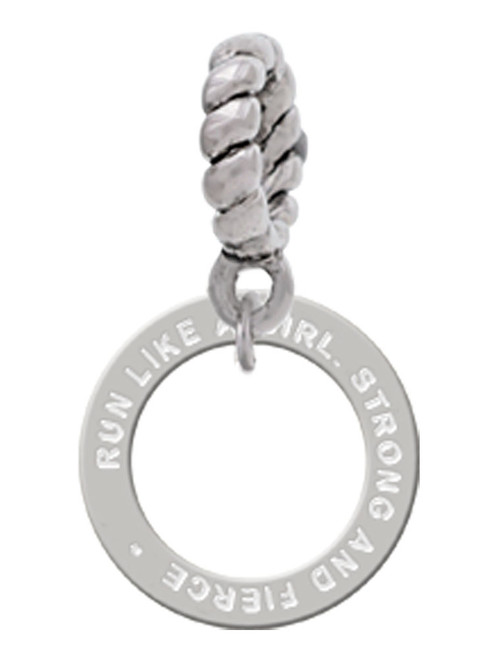 Run Like A Girl Eternity Ring Rope Charm Bead Dangle