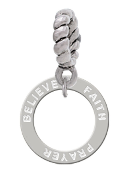 Believe Eternity Ring Rope Charm Bead Dangle