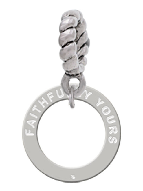 Faithfully Yours Eternity Ring Rope Charm Bead Dangle