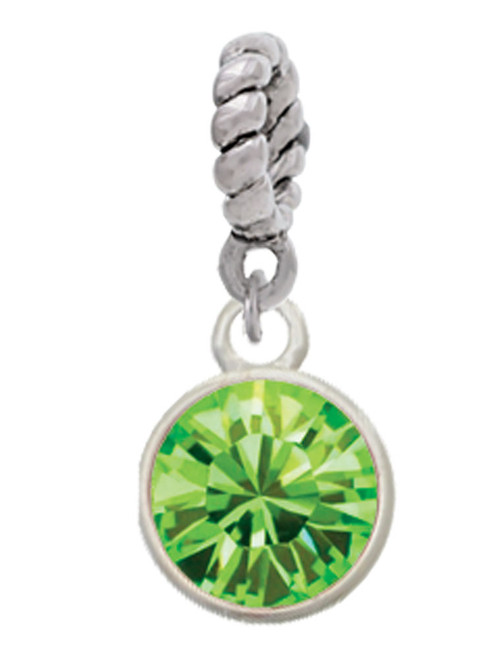 10mm Lime Green Oktant Crystal Drop Rope Charm Bead Dangle