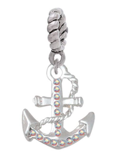 AB Crystal Anchor Rope Charm Bead Dangle