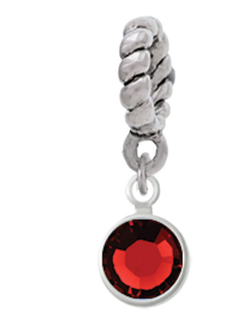 Crystal Red Channel Drop Rope Charm Bead Dangle
