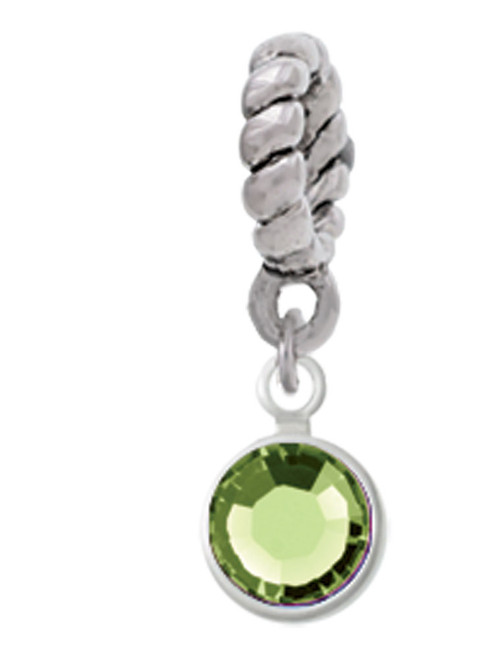 Crystal Lime Green Channel Drop Rope Charm Bead Dangle