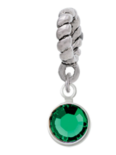 Crystal Green Channel Drop Rope Charm Bead Dangle