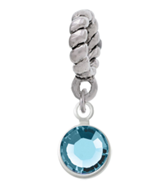 Crystal Hot Blue Channel Drop Rope Charm Bead Dangle