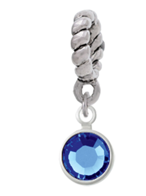 Crystal Blue Channel Drop Rope Charm Bead Dangle