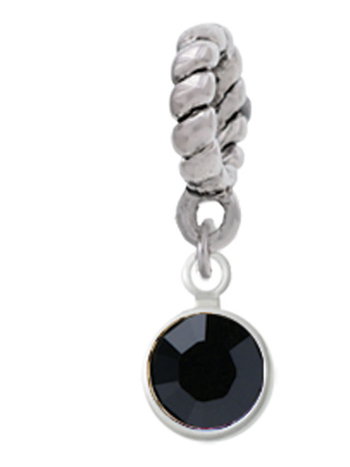 Crystal Black Channel Drop Rope Charm Bead Dangle