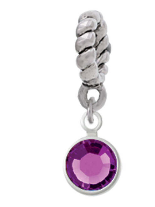 Crystal Purple Channel Drop Rope Charm Bead Dangle