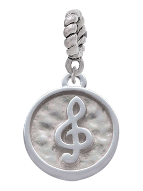 Music Clef - Round Seal Rope Charm Bead Dangle