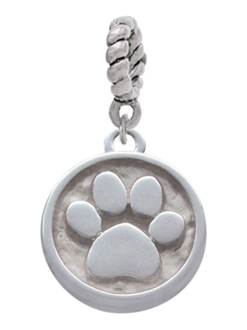 Paw - Round Seal Rope Charm Bead Dangle