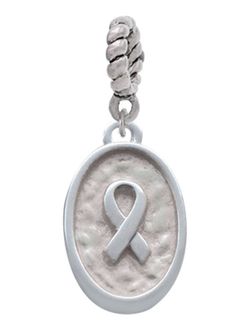 Awareness Ribbon - Oval Seal Rope Charm Bead Dangle