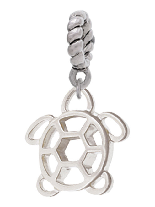 Cutout Sea Turtle Rope Charm Bead Dangle