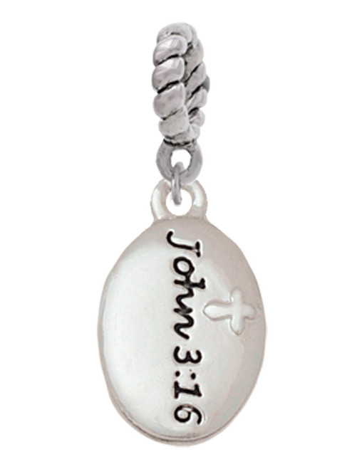 Bible Verse John 3:16 Rope Charm Bead Dangle
