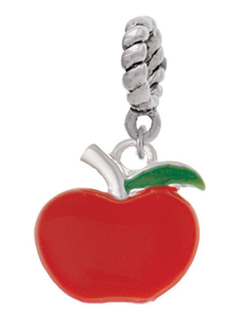 Small Red Apple Rope Charm Bead Dangle