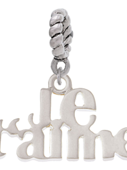 Large Je T'aime Rope Charm Bead Dangle